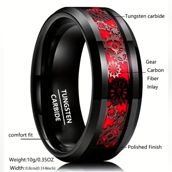 Stainless steel 8mm Steam punk gears ring choose color ask me 4 y… - Picture 4 of 5